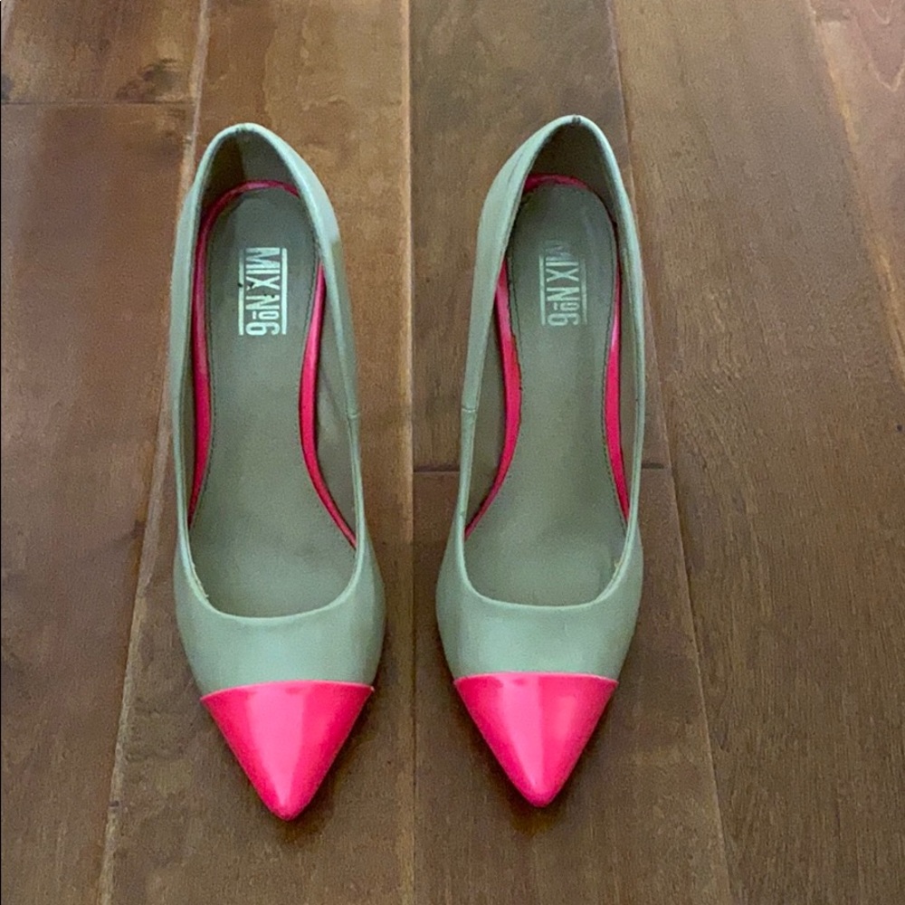 Sexy neon pink and nude heel